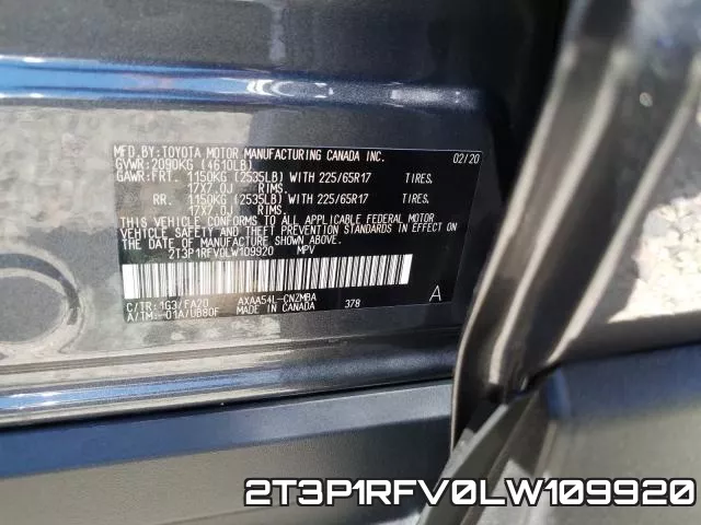2T3P1RFV0LW109920 фото 2