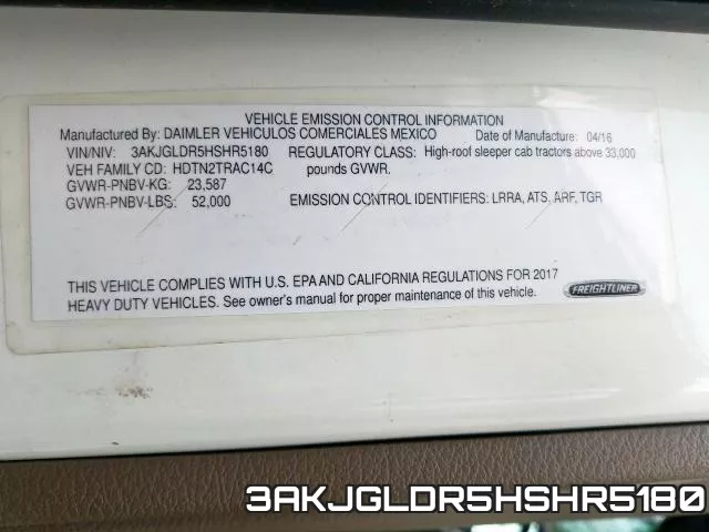 3AKJGLDR5HSHR5180 фото 2