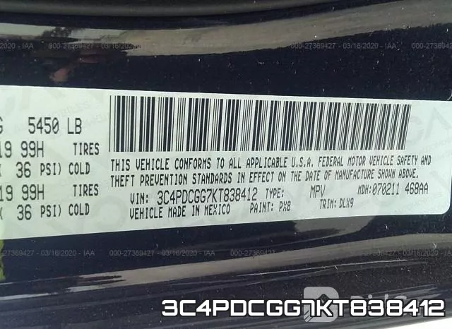 3C4PDCGG7KT838412 фото 10