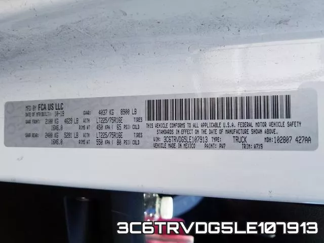 3C6TRVDG5LE107913 фото 2