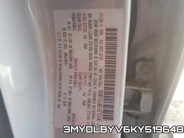 3MYDLBYV6KY519648 фото 2