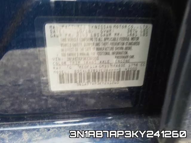 3N1AB7AP3KY241260 фото 2