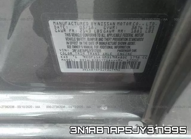 3N1AB7AP5JY317995 фото 10