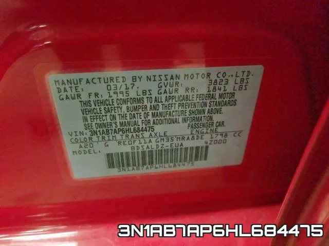 3N1AB7AP6HL684475 фото 2