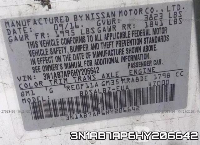 3N1AB7AP6HY206642 фото 10