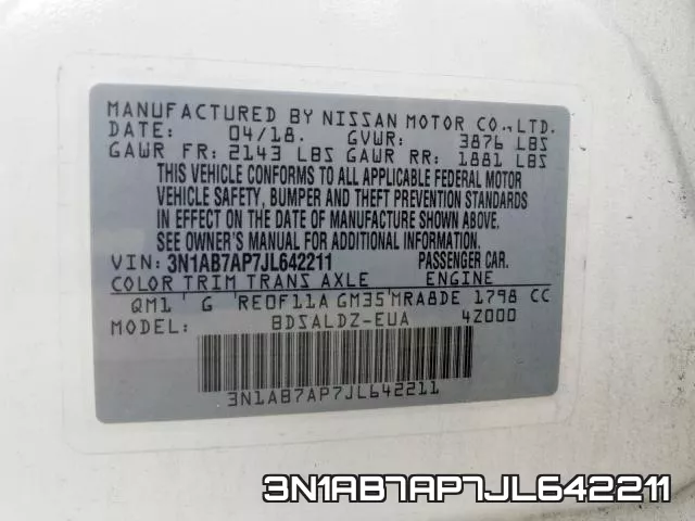 3N1AB7AP7JL642211 фото 2