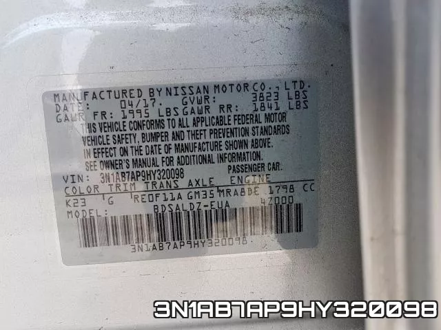 3N1AB7AP9HY320098 фото 2