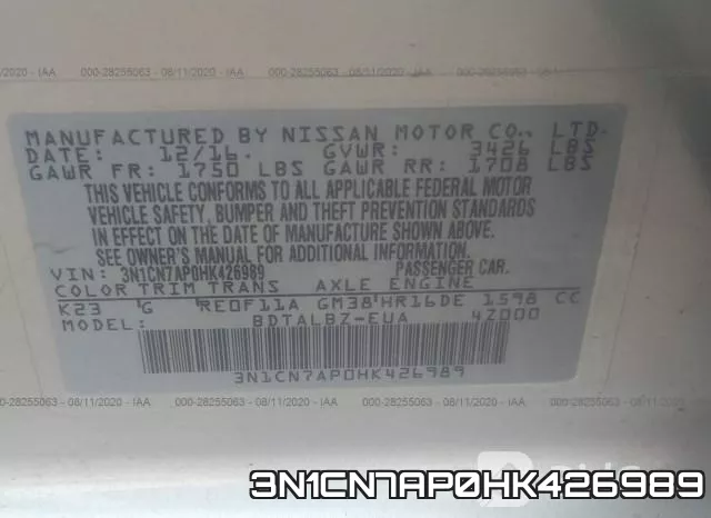 3N1CN7AP0HK426989 фото 10
