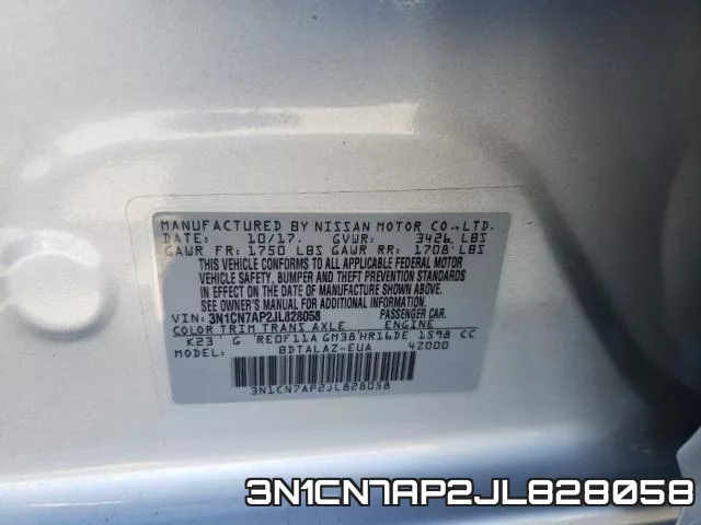 3N1CN7AP2JL828058 фото 2
