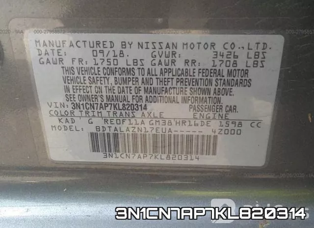 3N1CN7AP7KL820314 фото 10