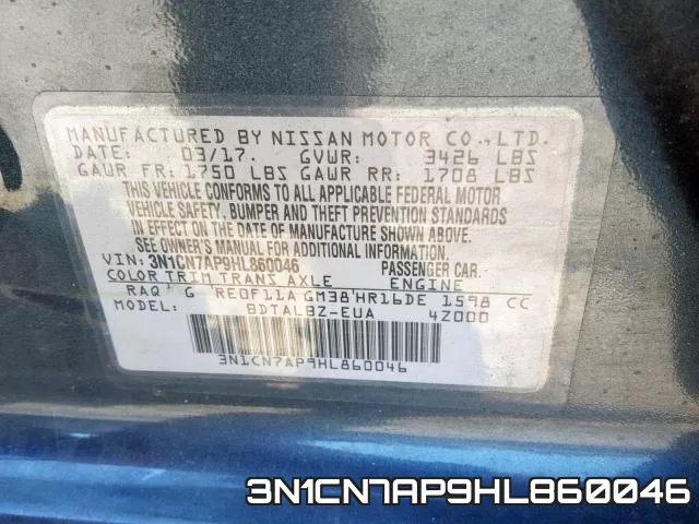 3N1CN7AP9HL860046 фото 2