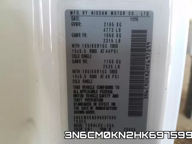3N6CM0KN2HK697599 фото 2