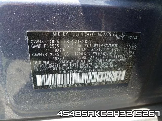 4S4BSAKC9H3215267 фото 2