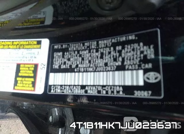 4T1B11HK7JU023637 фото 10