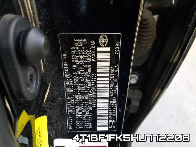 4T1BF1FK5HU772208 фото 2