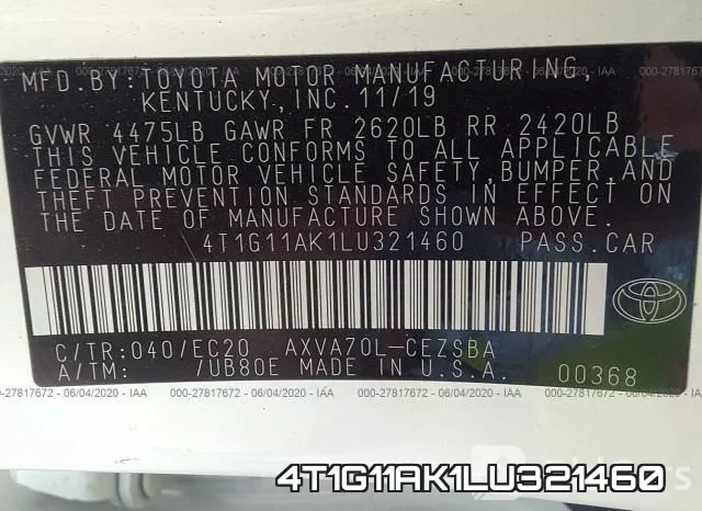 4T1G11AK1LU321460 фото 10