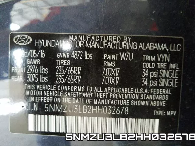 5NMZU3LB2HH032678 фото 2