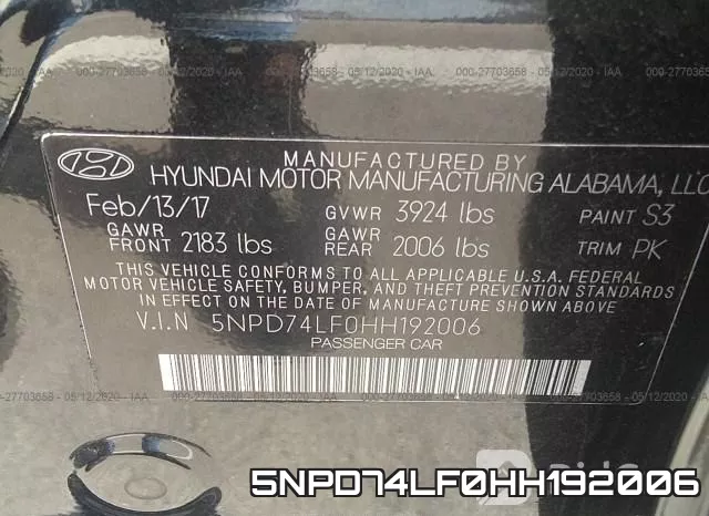 5NPD74LF0HH192006 фото 10