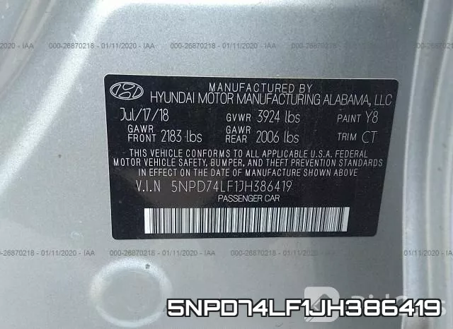 5NPD74LF1JH386419 фото 10