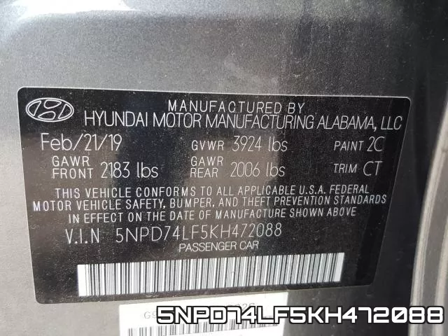5NPD74LF5KH472088 фото 2