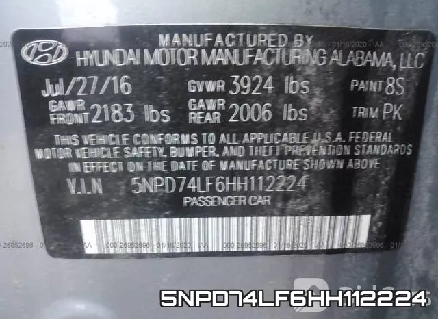 5NPD74LF6HH112224 фото 10