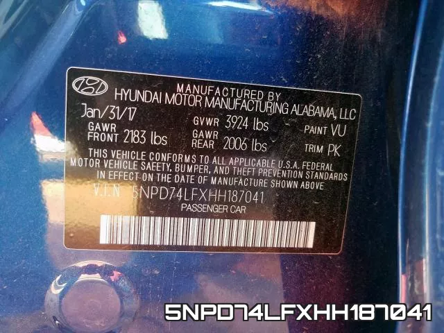 5NPD74LFXHH187041 фото 2