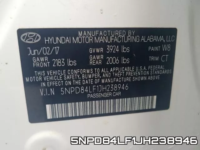 5NPD84LF1JH238946 фото 2