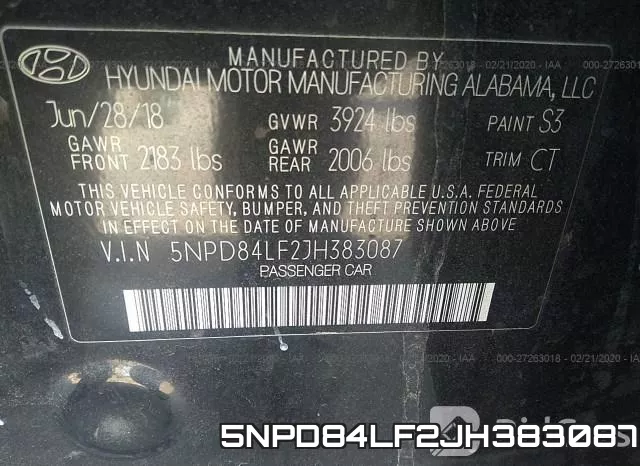 5NPD84LF2JH383087 фото 10