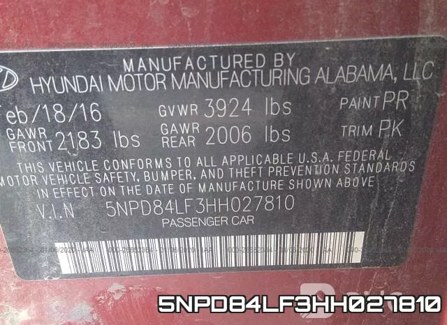 5NPD84LF3HH027810 фото 10