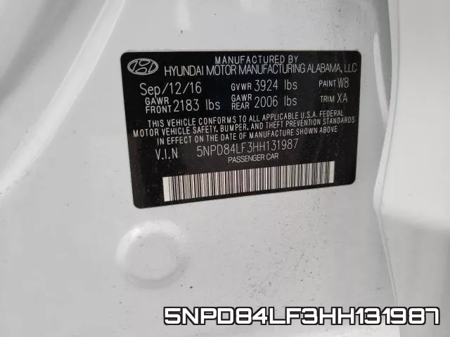 5NPD84LF3HH131987 фото 2