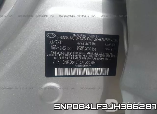 5NPD84LF3JH386287 фото 10