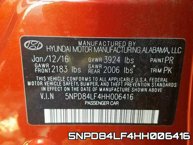 5NPD84LF4HH006416 фото 2