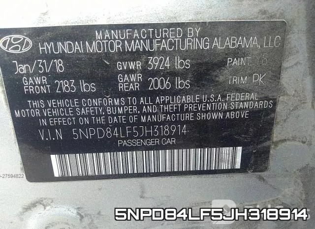 5NPD84LF5JH318914 фото 10