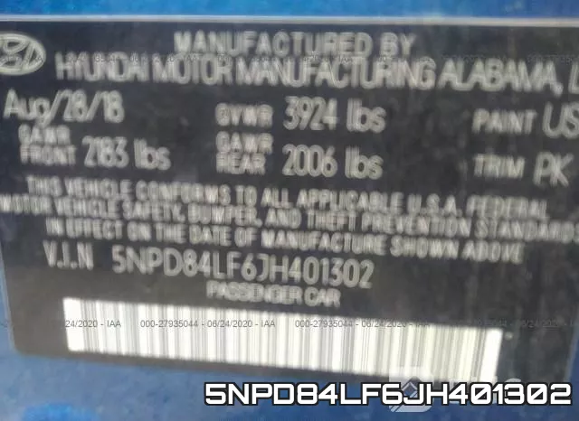 5NPD84LF6JH401302 фото 10