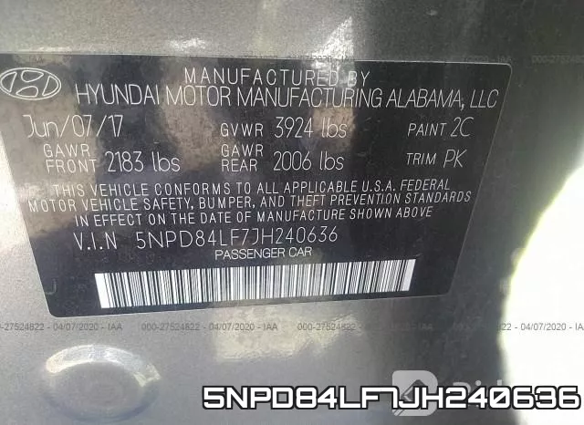 5NPD84LF7JH240636 фото 10