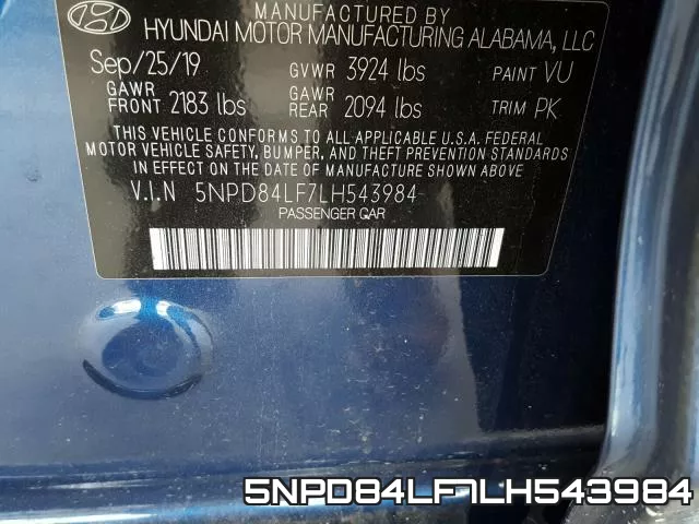 5NPD84LF7LH543984 фото 2