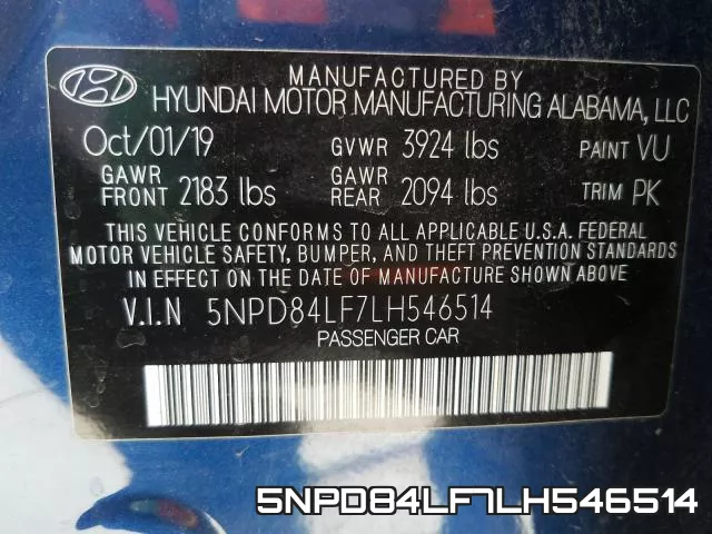 5NPD84LF7LH546514 фото 2