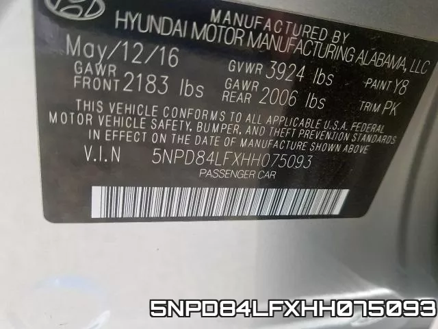 5NPD84LFXHH075093 фото 2
