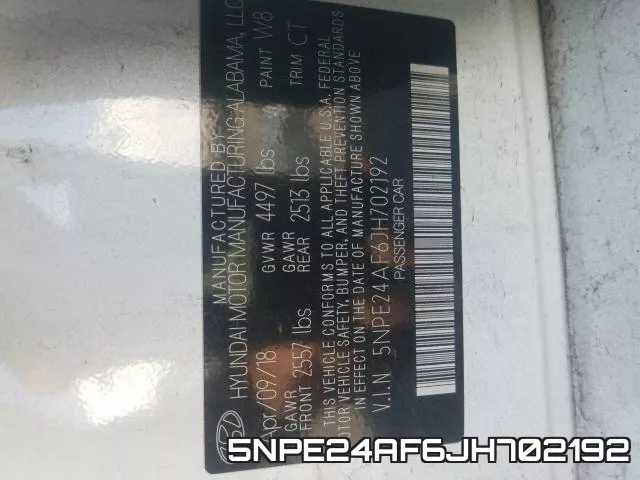 5NPE24AF6JH702192 фото 2