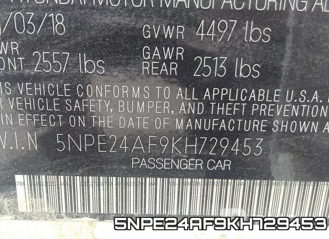 5NPE24AF9KH729453 фото 10