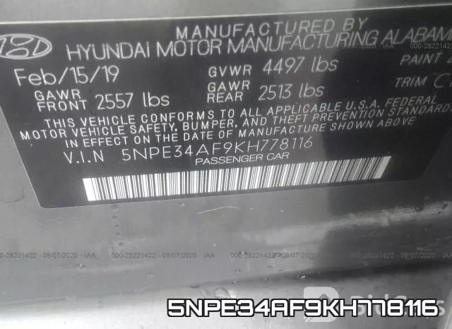 5NPE34AF9KH778116 фото 9