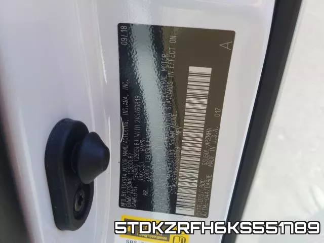 5TDKZRFH6KS551789 фото 2