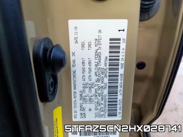 5TFAZ5CN2HX028741 фото 2