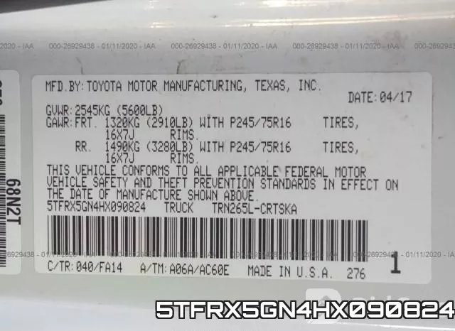 5TFRX5GN4HX090824 фото 10