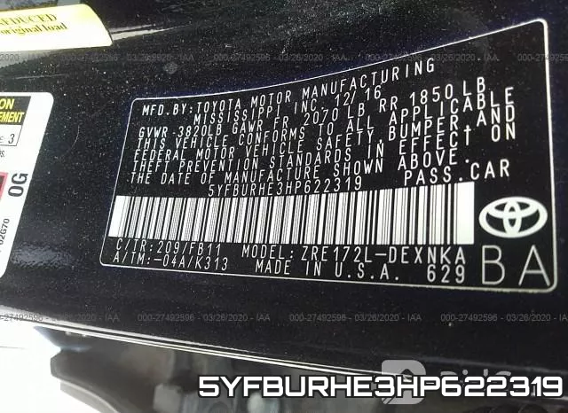 5YFBURHE3HP622319 фото 10