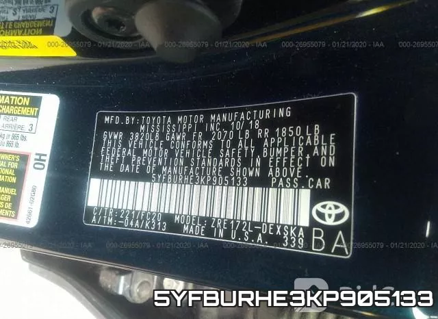 5YFBURHE3KP905133 фото 10