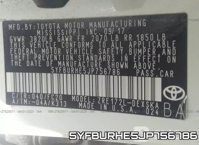 5YFBURHE5JP756786 фото 10
