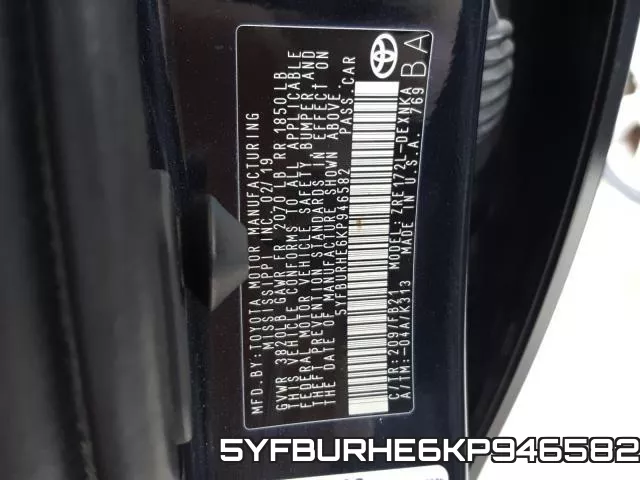 5YFBURHE6KP946582 фото 2