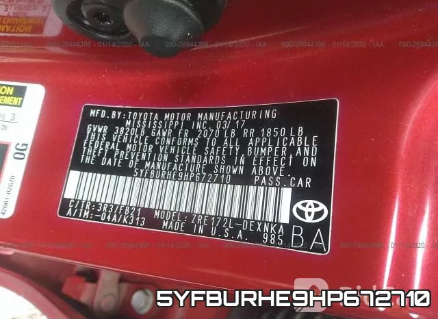 5YFBURHE9HP672710 фото 10