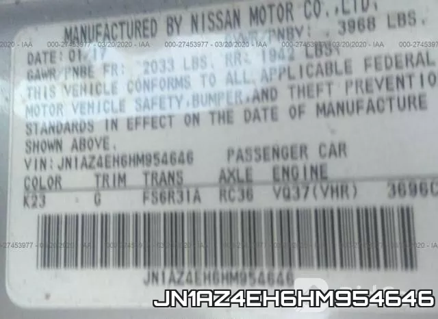 JN1AZ4EH6HM954646 фото 10